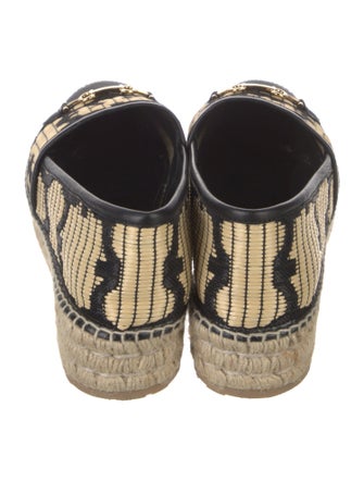 Salvatore Ferragamo Printed Leather Trim Embellishment Espadrilles
