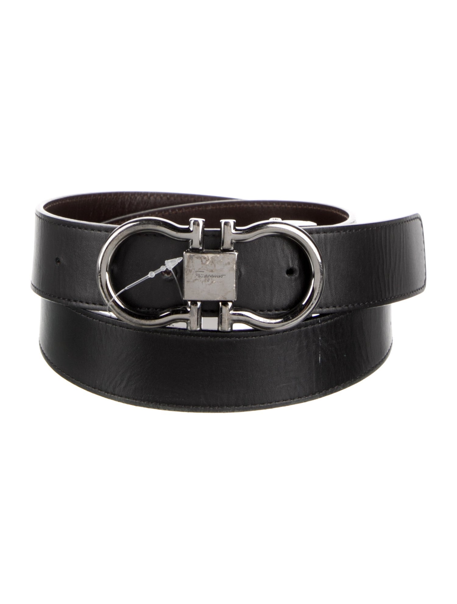 Salvatore Ferragamo Gancio Logo Leather Waist Belt