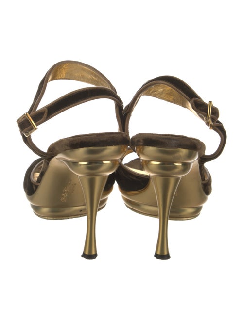 Salvatore Ferragamo Velvet Slingback Sandals