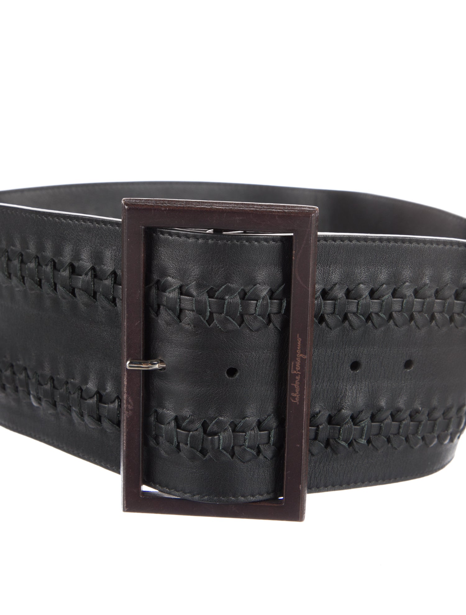 Salvatore Ferragamo Wide Leather Waist Belt
