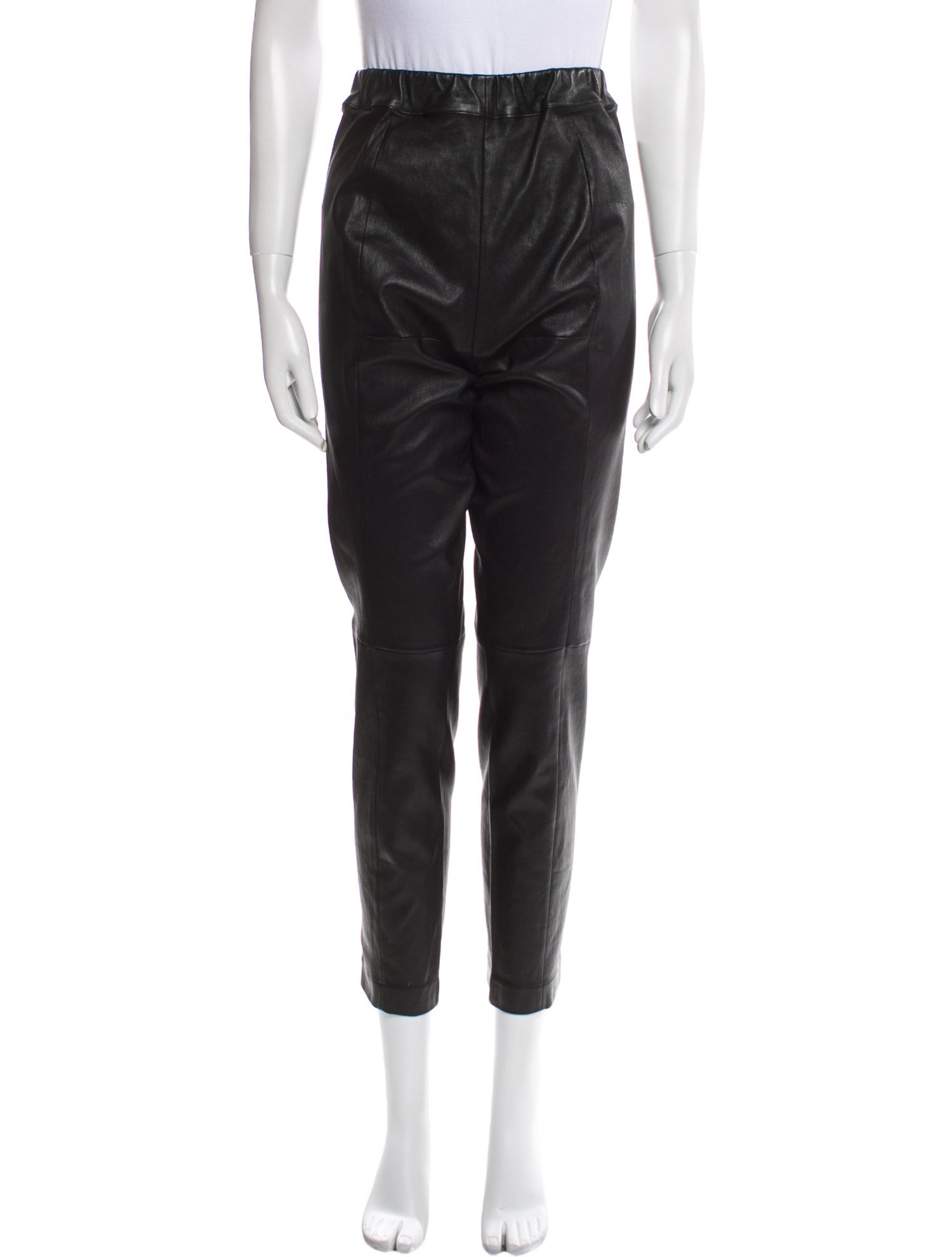 Salvatore Ferragamo Lamb Leather Skinny Leg Pants