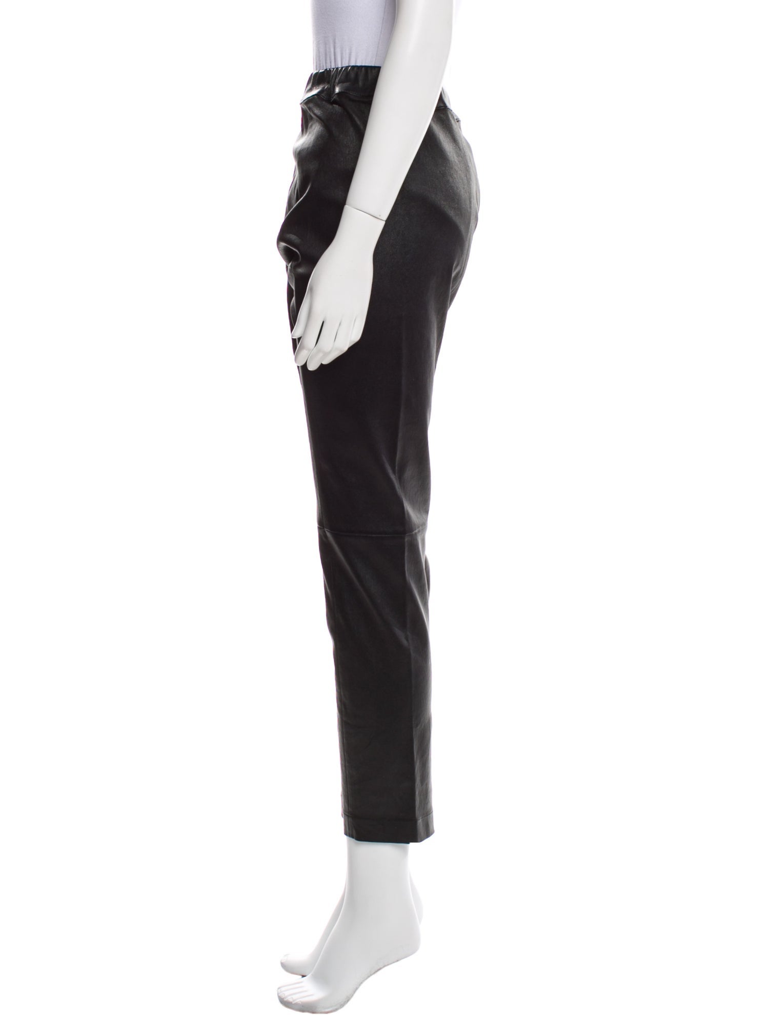 Salvatore Ferragamo Lamb Leather Skinny Leg Pants