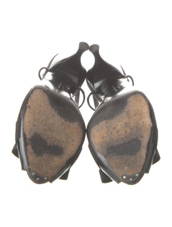 Salvatore Ferragamo Patent Leather Bow Accents Slingback Pumps