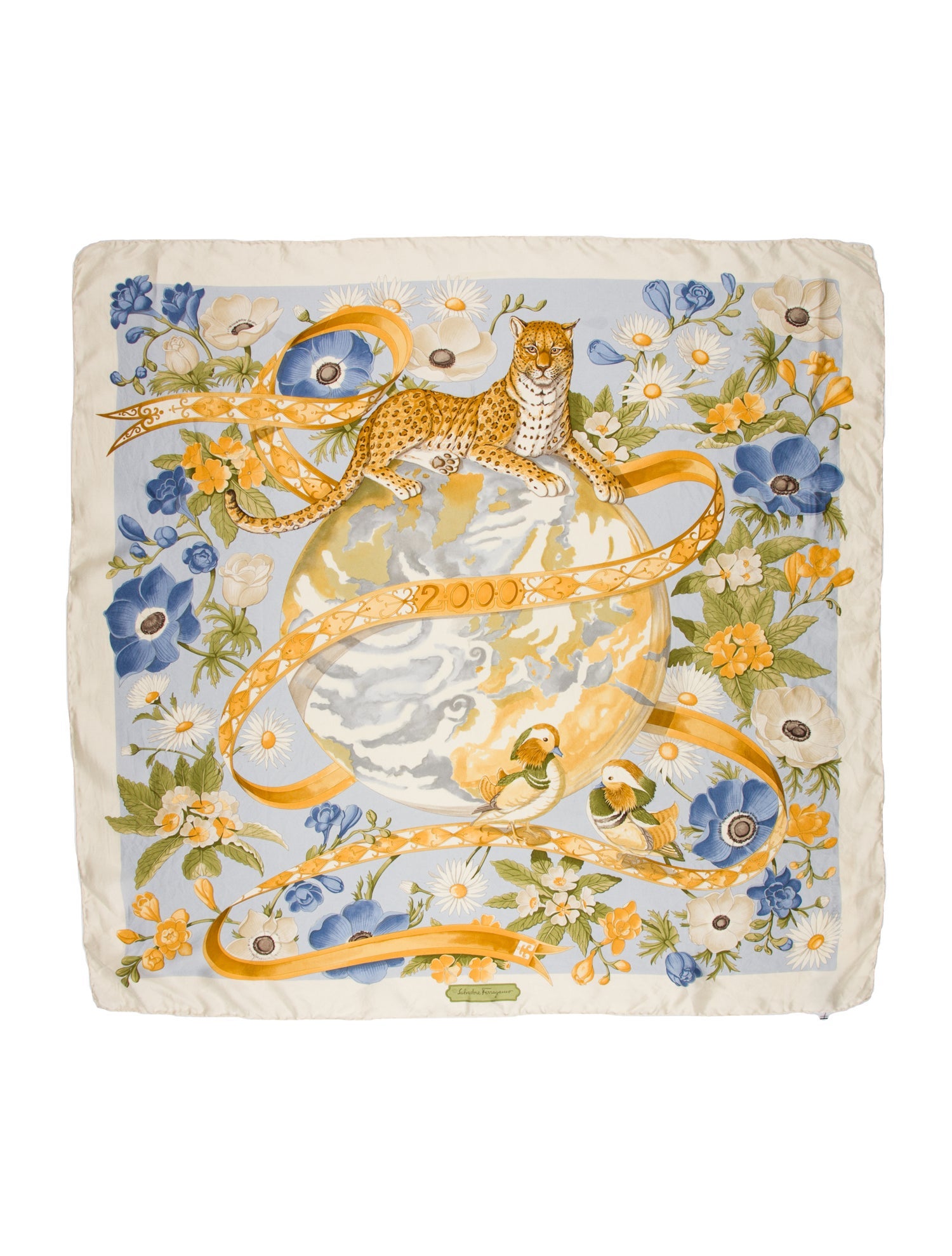 Salvatore Ferragamo Silk Floral Print Scarf