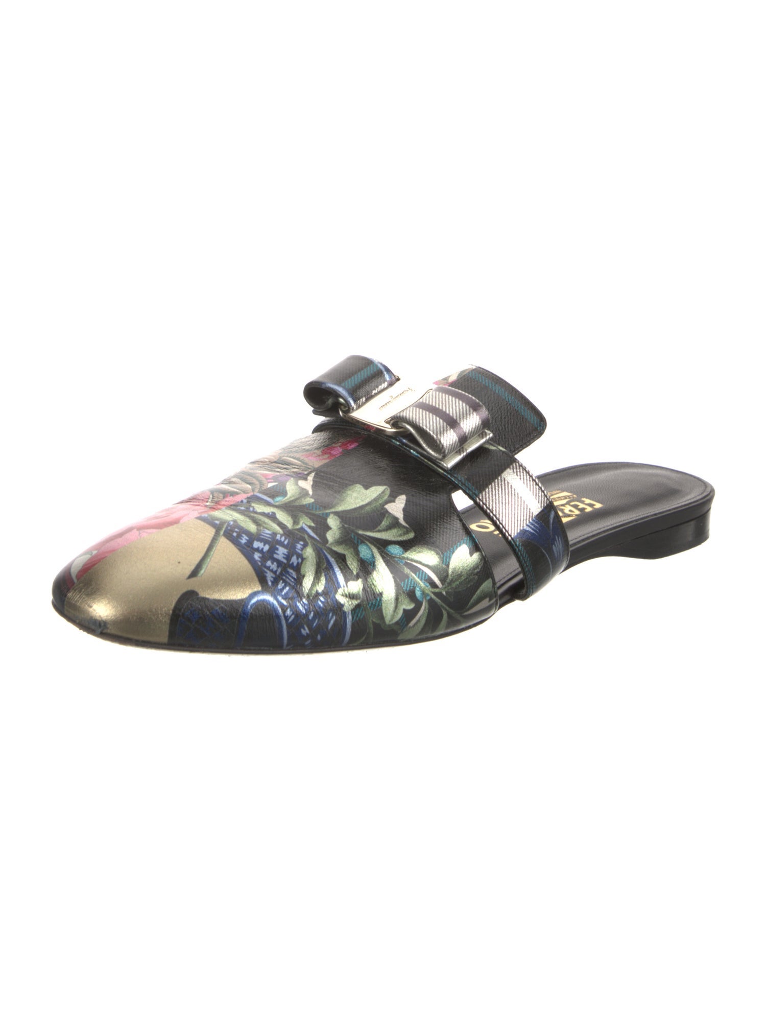 Salvatore Ferragamo Leather Printed Mules