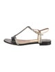 Salvatore Ferragamo Embossed Leather T-Strap Sandals