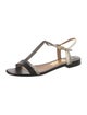 Salvatore Ferragamo Embossed Leather T-Strap Sandals