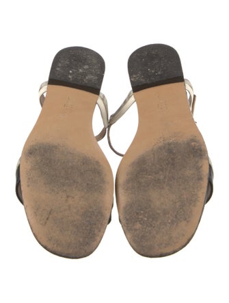 Salvatore Ferragamo Embossed Leather T-Strap Sandals