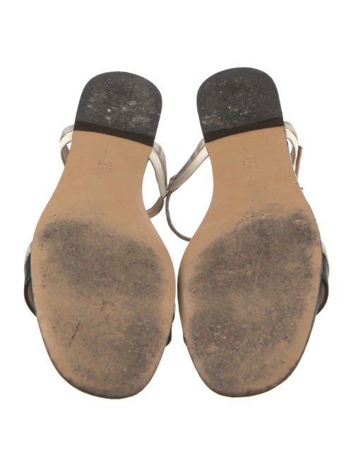 Salvatore Ferragamo Embossed Leather T-Strap Sandals