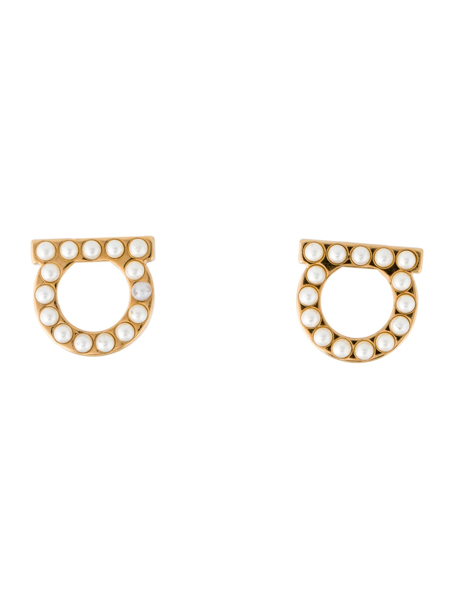 Salvatore Ferragamo Faux Pearl 'Gianco' Stud Earrings