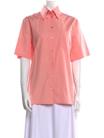 Salvatore Ferragamo Short Sleeve Button-Up Top