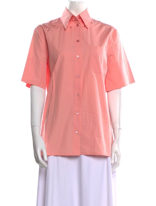 Salvatore Ferragamo Short Sleeve Button-Up Top