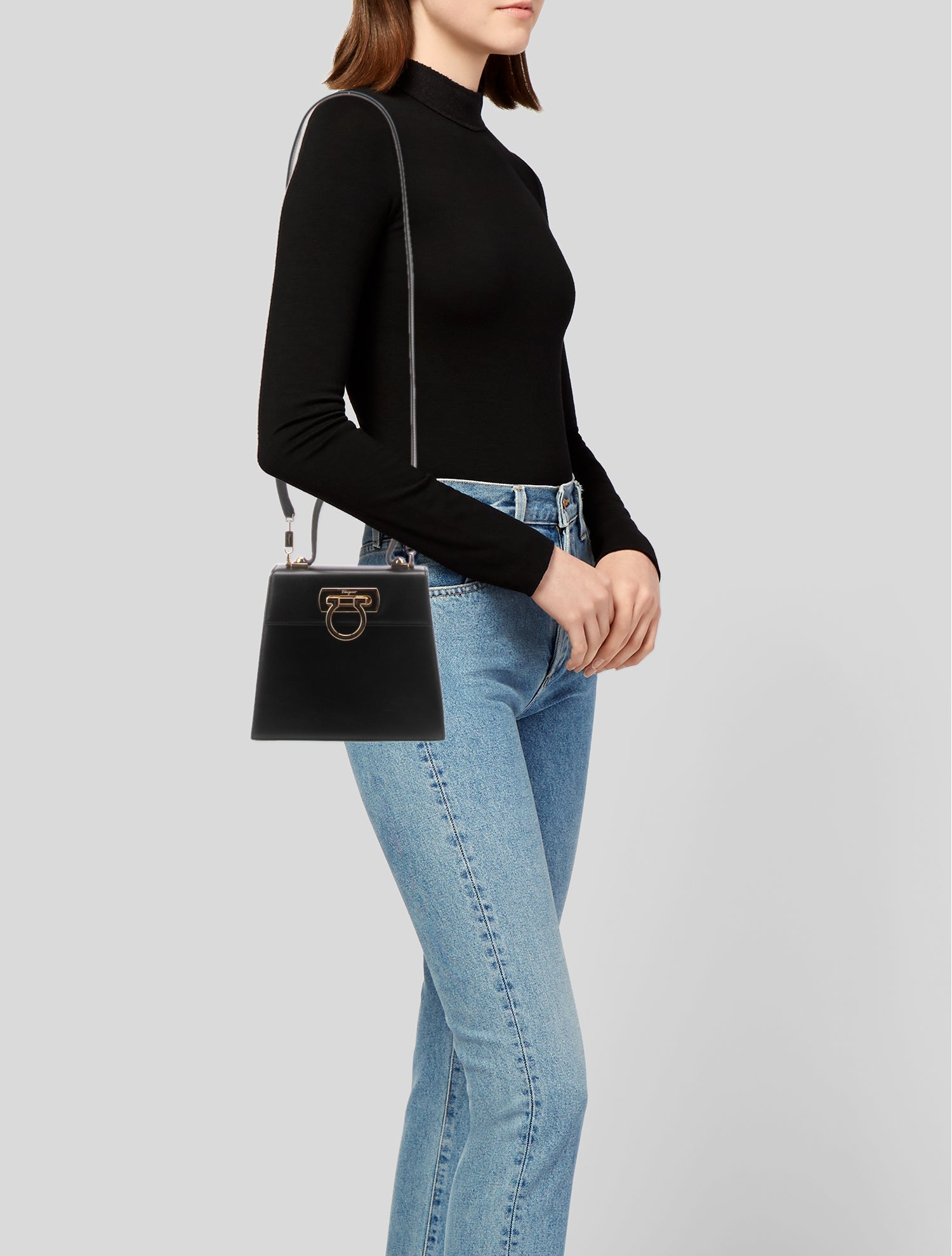 Salvatore Ferragamo Leather Top Handle Bag