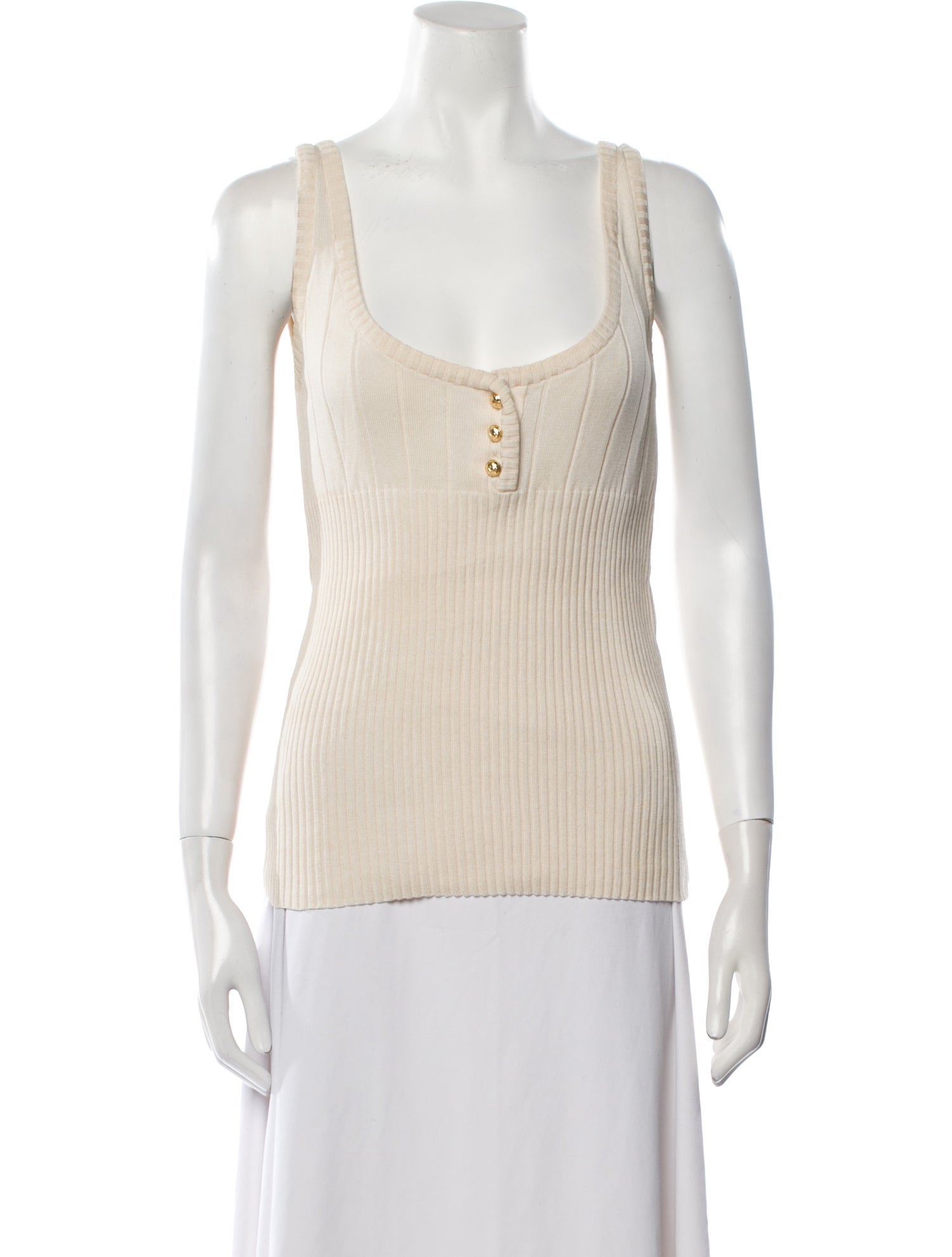 Salvatore Ferragamo Scoop Neck Sleeveless Top