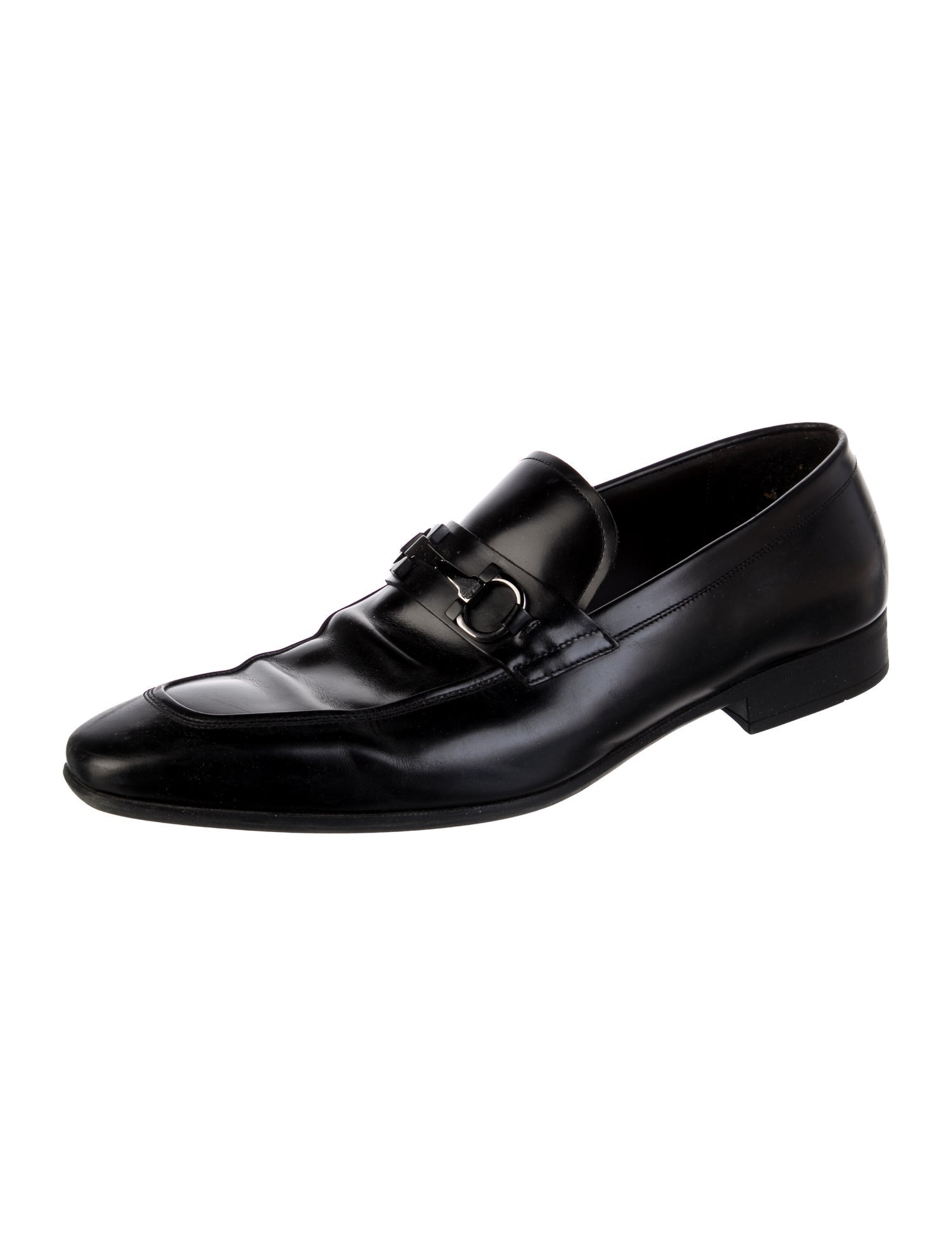 Salvatore Ferragamo Gancini Logo Leather Dress Loafers