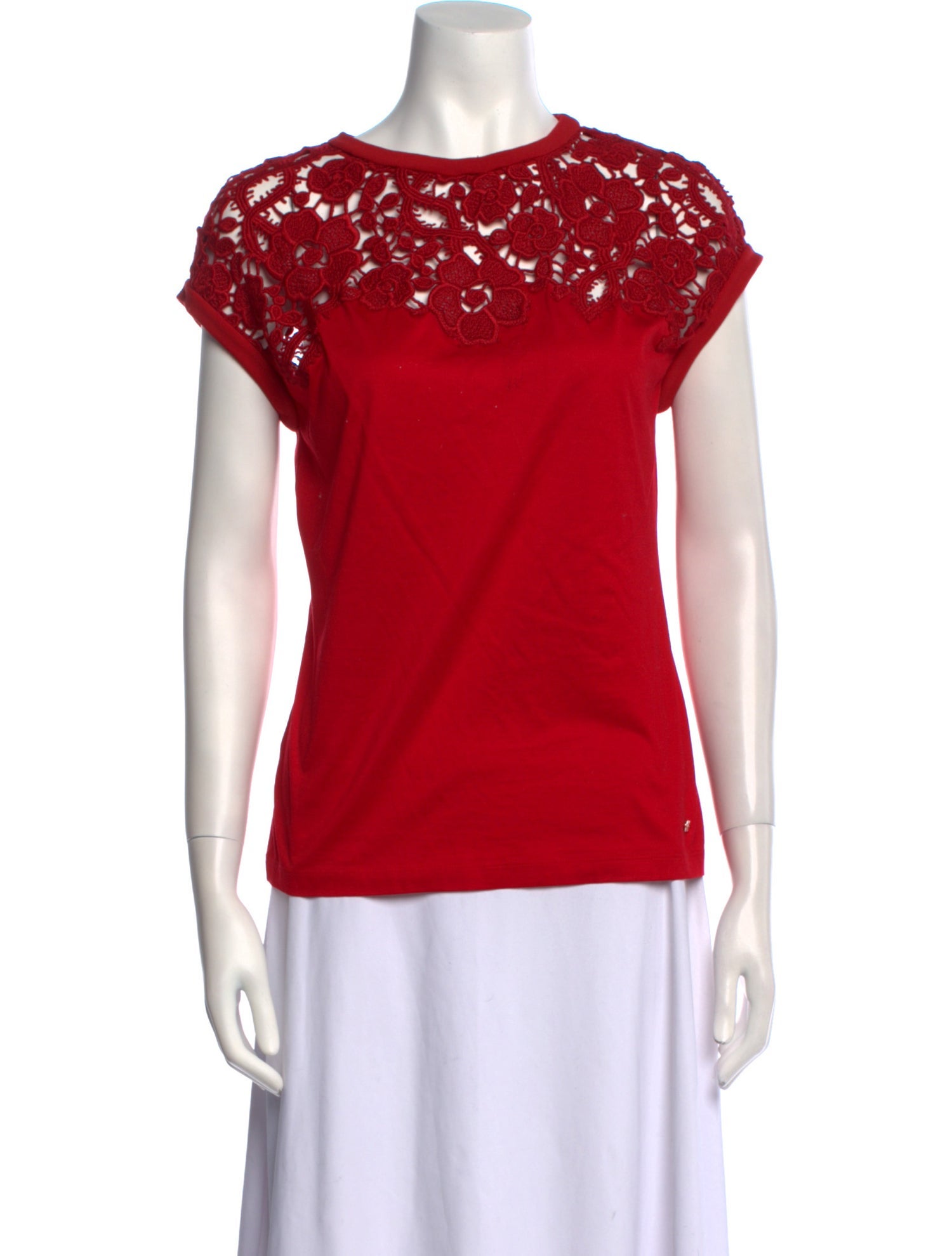 Salvatore Ferragamo Scoop Neck Short Sleeve Top