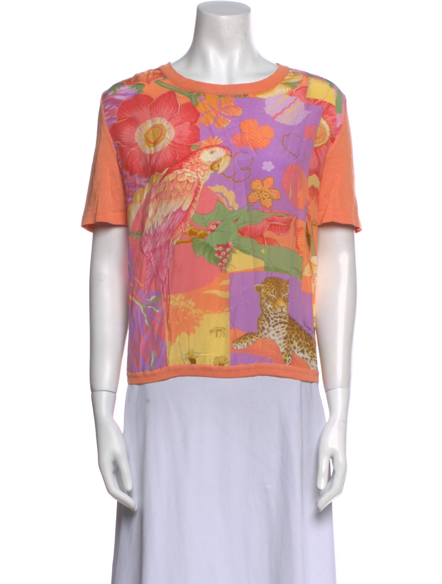 Salvatore Ferragamo Printed Bateau Neckline T-Shirt