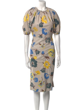 Salvatore Ferragamo Leather Midi Length Dress