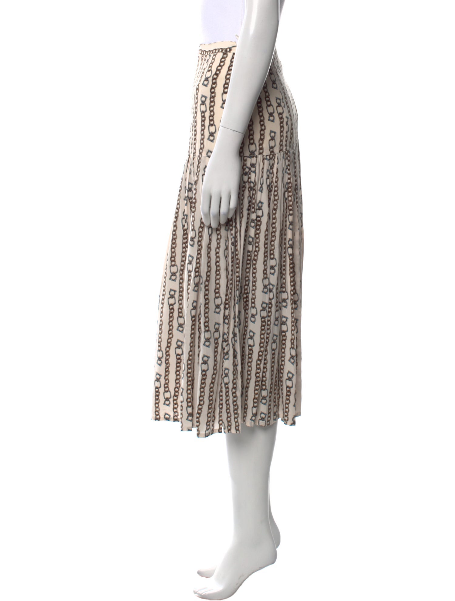 Salvatore Ferragamo Silk Midi Length Skirt