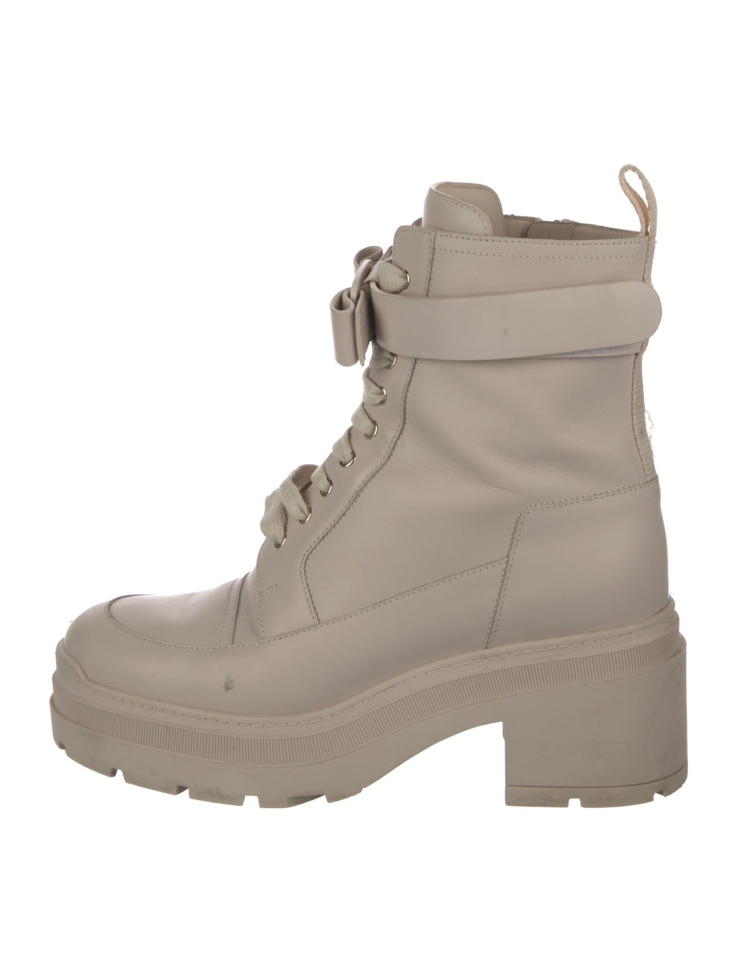 Salvatore Ferragamo Leather Combat Boots