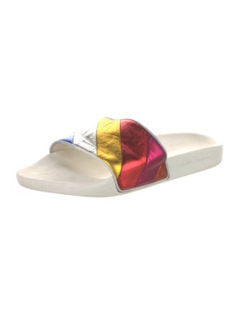 Salvatore Ferragamo Leather Printed Slides