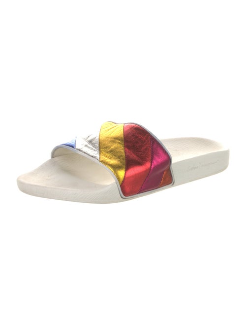 Salvatore Ferragamo Leather Printed Slides