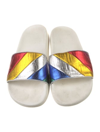 Salvatore Ferragamo Leather Printed Slides