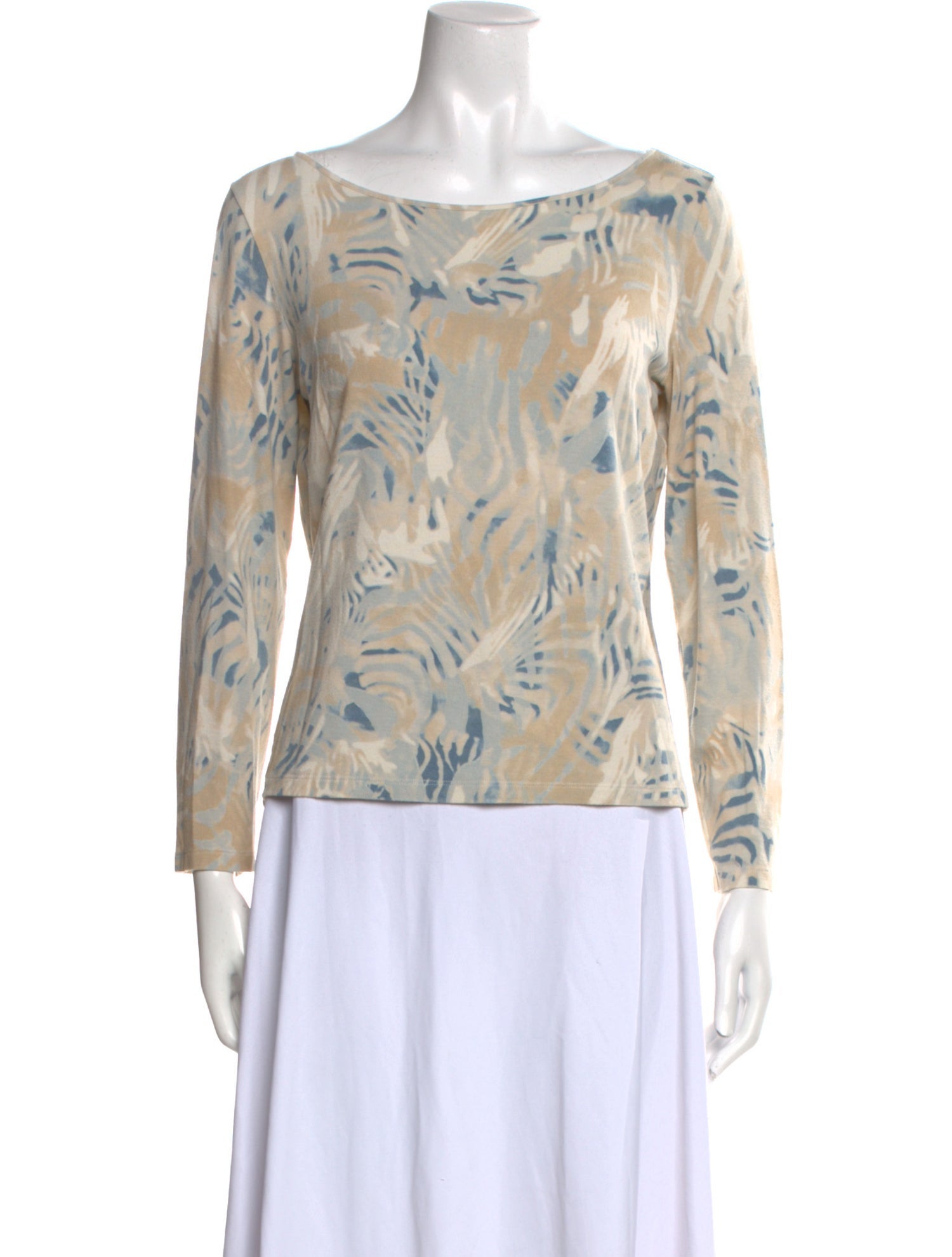 Salvatore Ferragamo Printed Scoop Neck Top