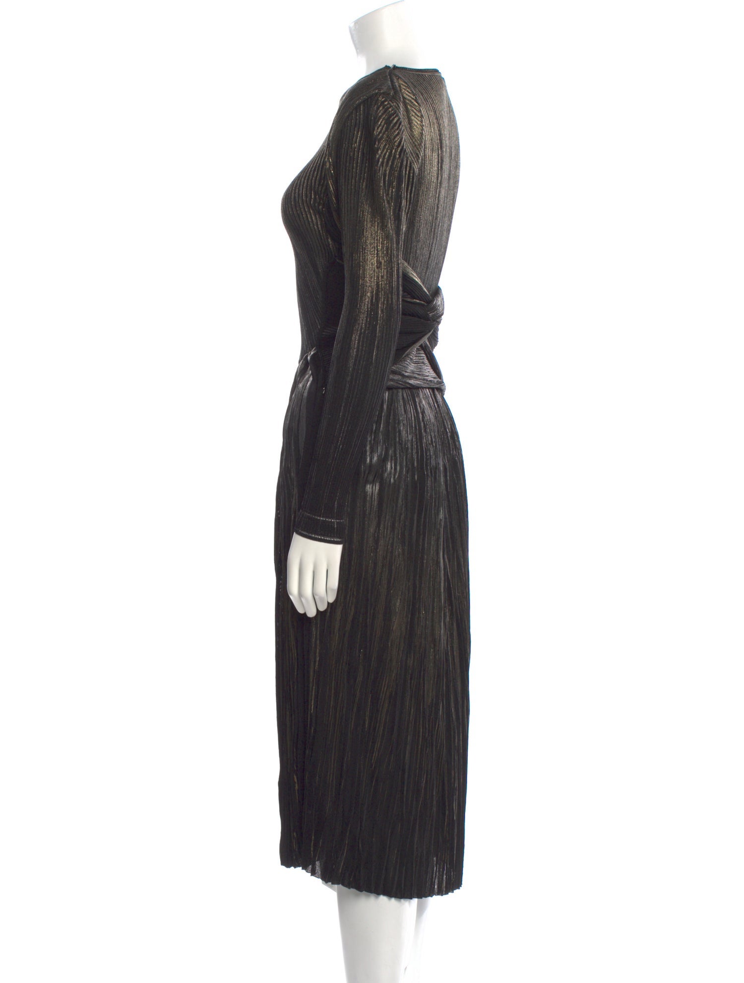 Salvatore Ferragamo Striped Midi Length Dress