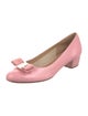Salvatore Ferragamo Leather Bow Accents Pumps