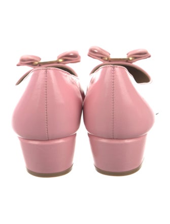 Salvatore Ferragamo Leather Bow Accents Pumps
