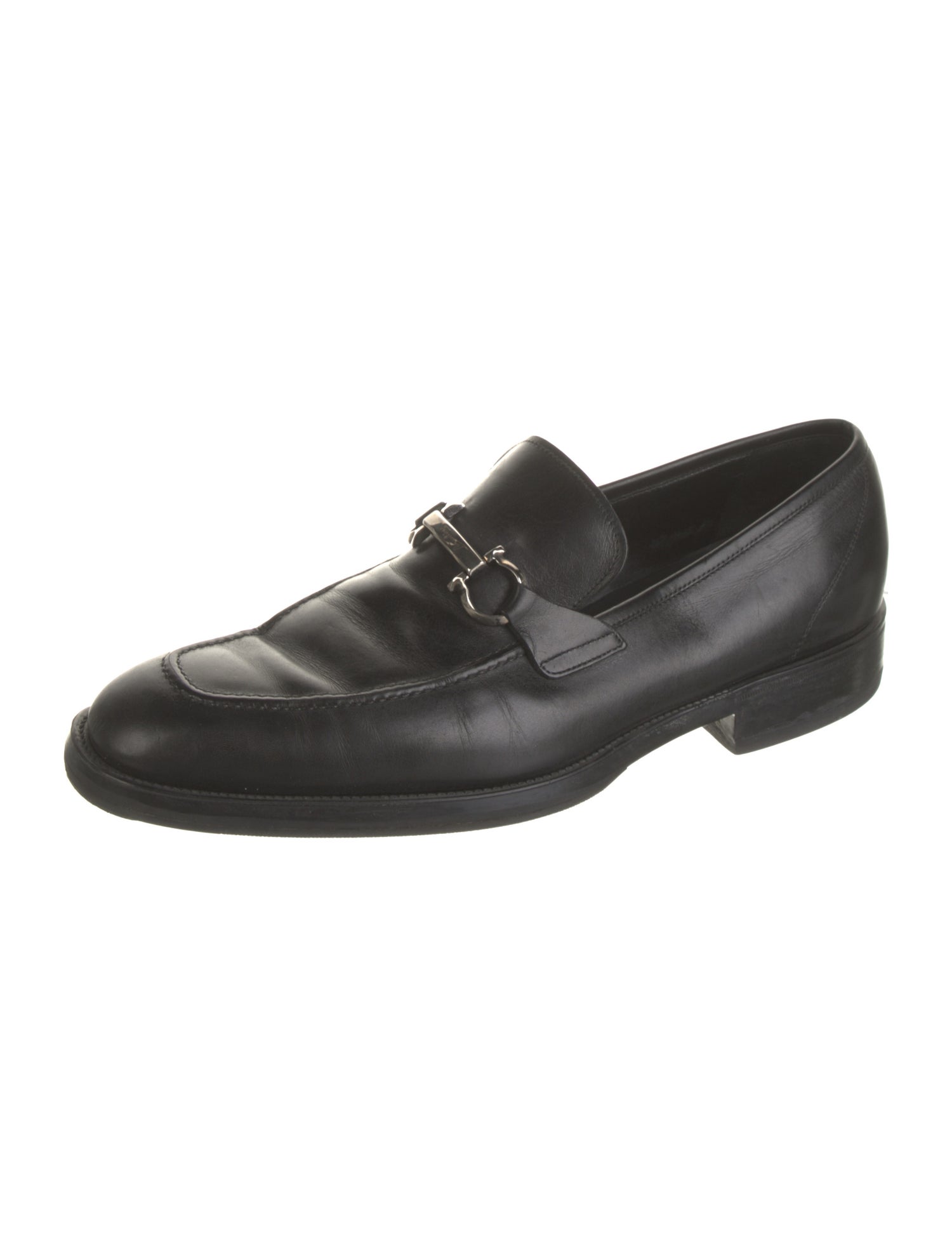 Salvatore Ferragamo Gancini Logo Leather Loafers