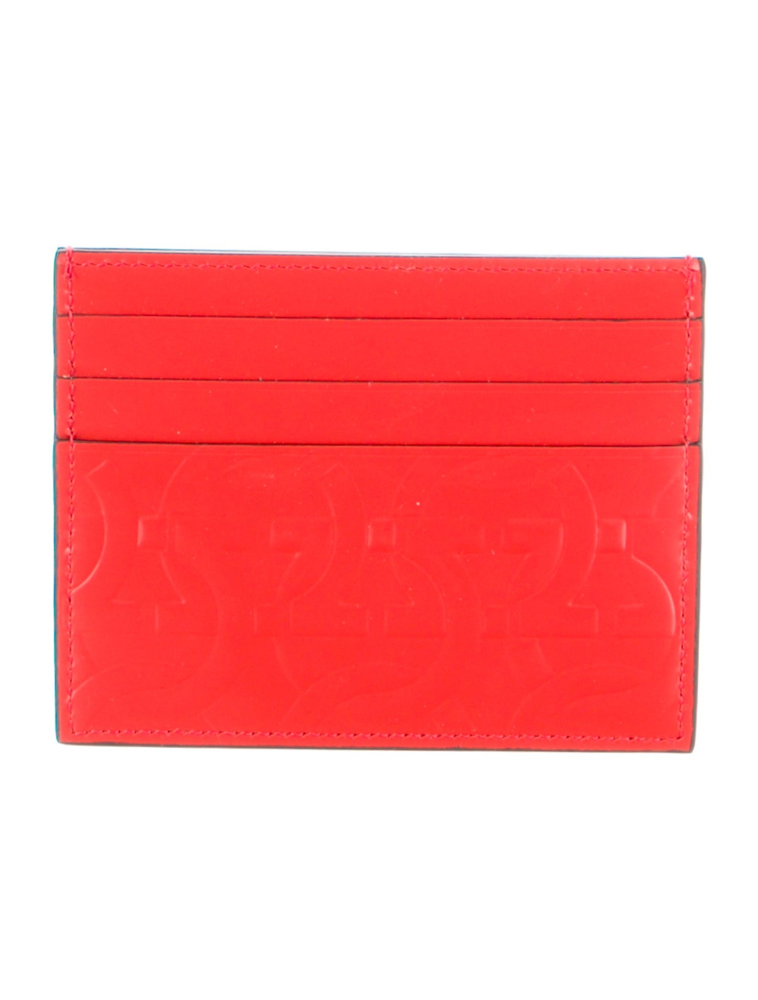 Salvatore Ferragamo Embossed Leather Printed Card Holder