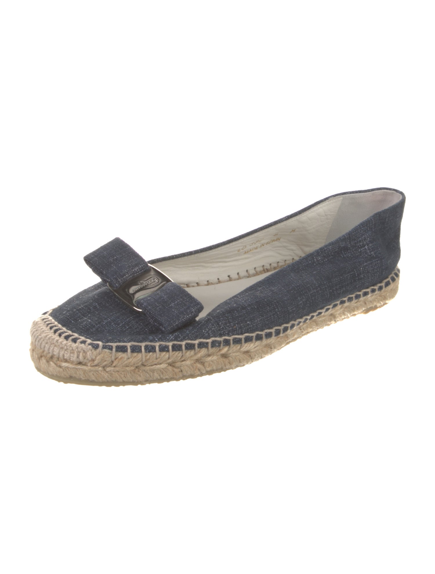 Salvatore Ferragamo Vara Bow Accent Denim Espadrilles