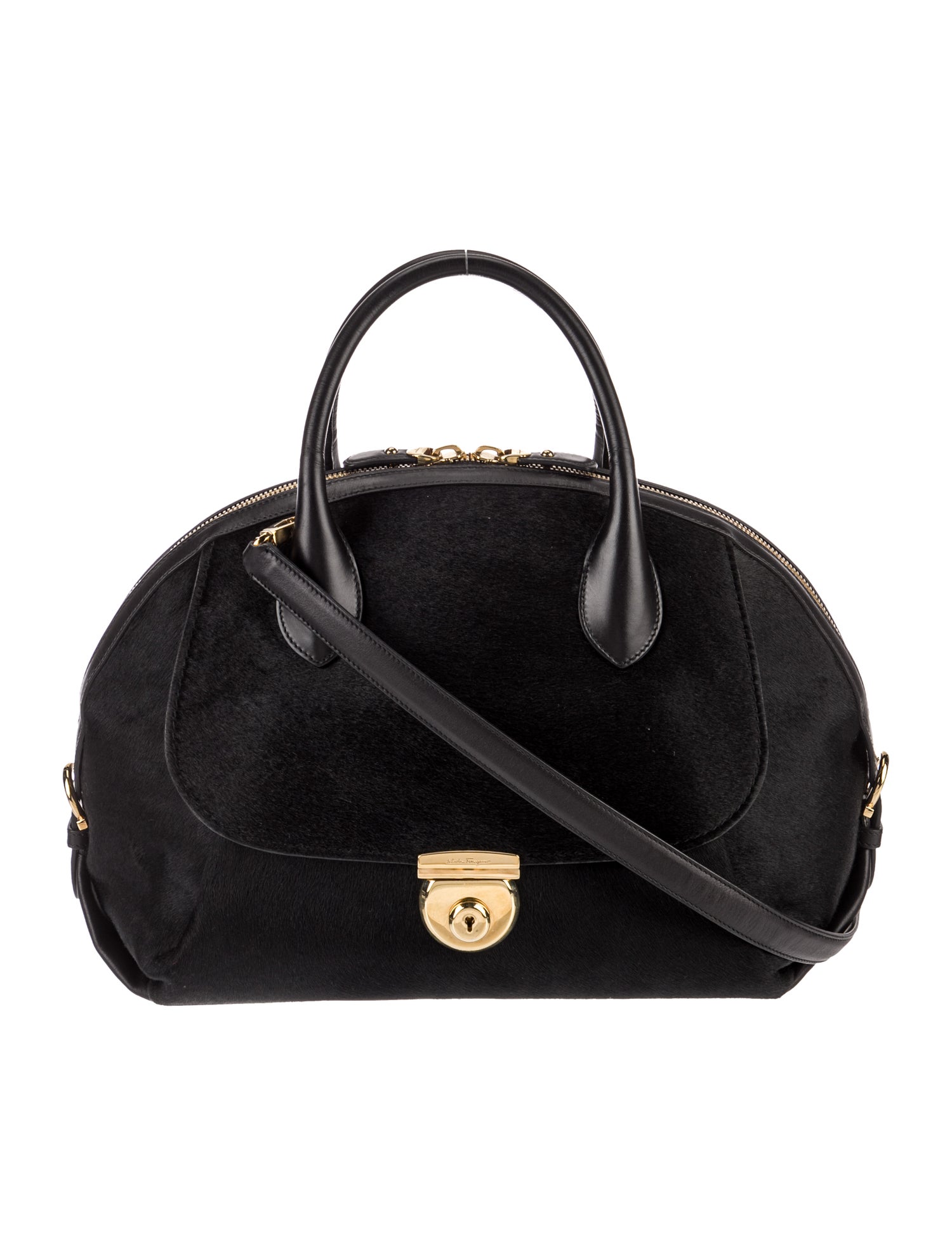 Salvatore Ferragamo Ponyhair Top Handle Bag
