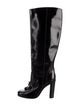 Salvatore Ferragamo Patent Leather Tassel Accents Boots