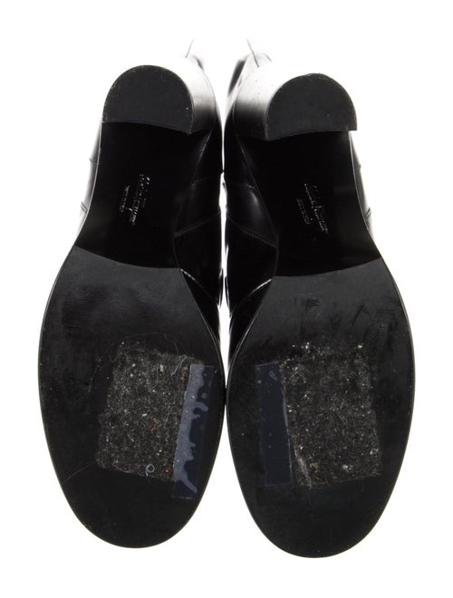 Salvatore Ferragamo Patent Leather Tassel Accents Boots