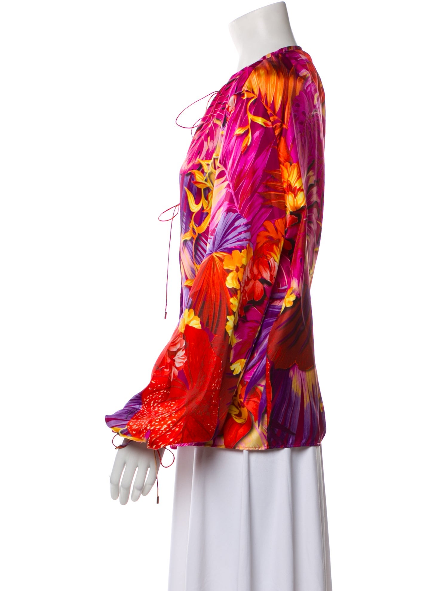 Salvatore Ferragamo Silk Floral Print Blouse