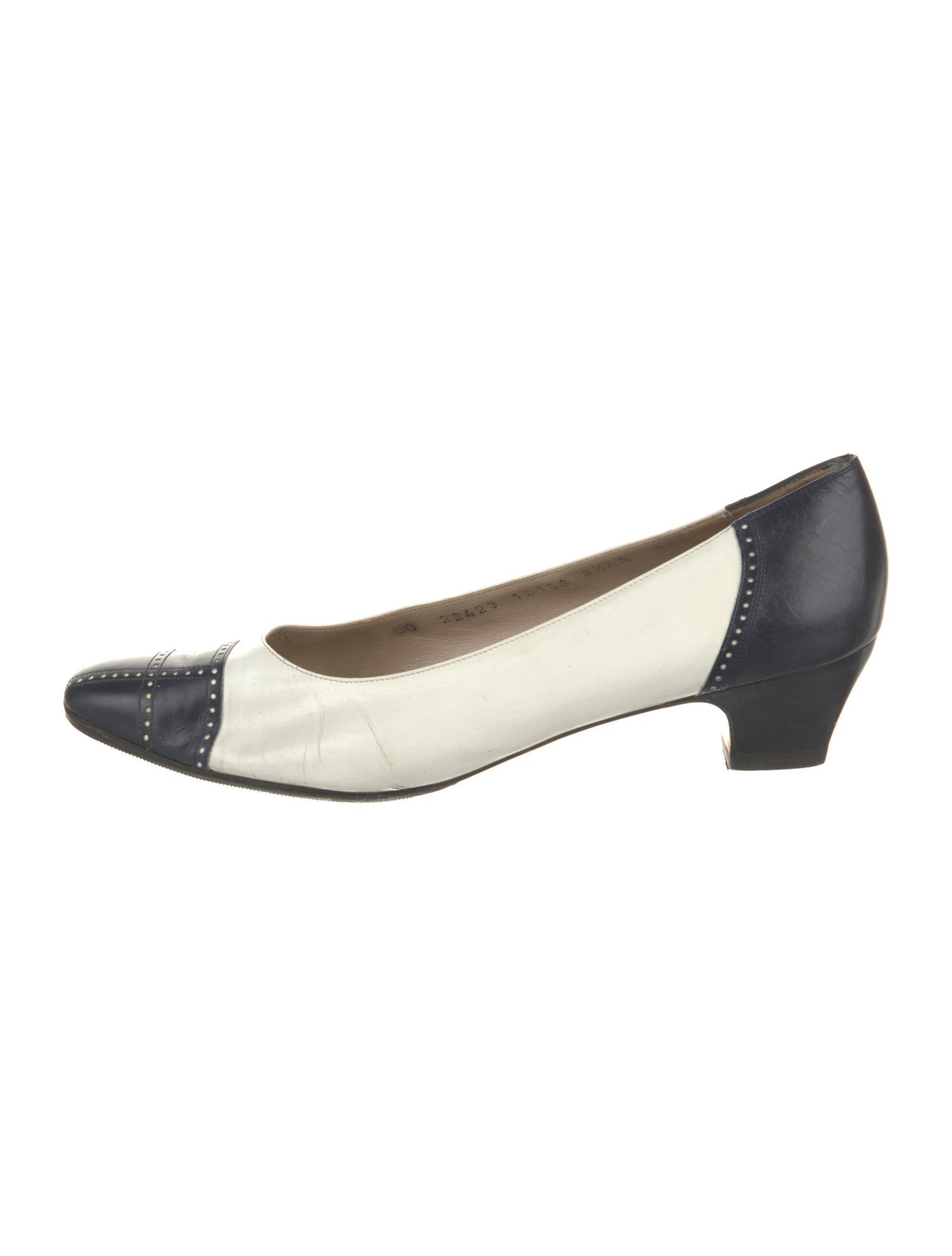Salvatore Ferragamo Leather Colorblock Pattern Pumps