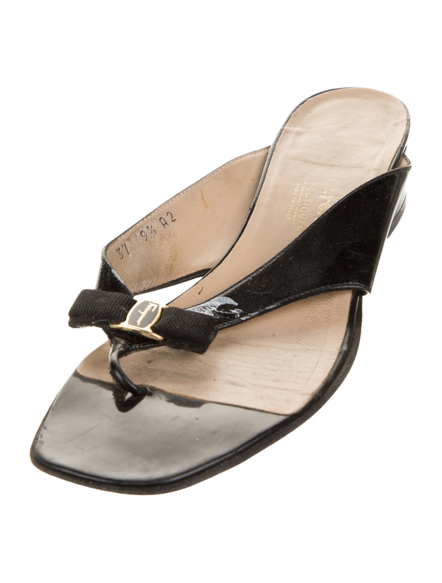 Salvatore Ferragamo Patent Leather Slides