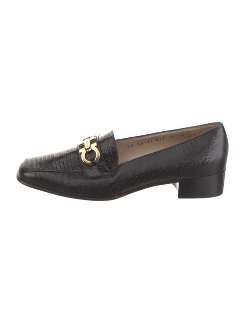 Salvatore Ferragamo Gancini Logo Lizard Loafers