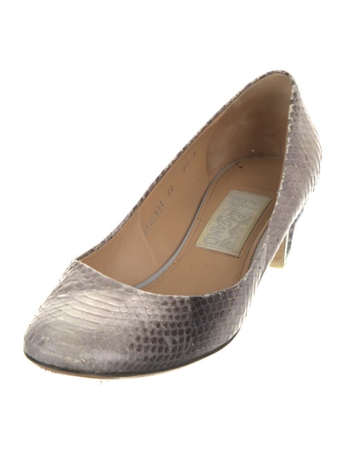 Salvatore Ferragamo Vara Bow Accent Snakeskin Pumps