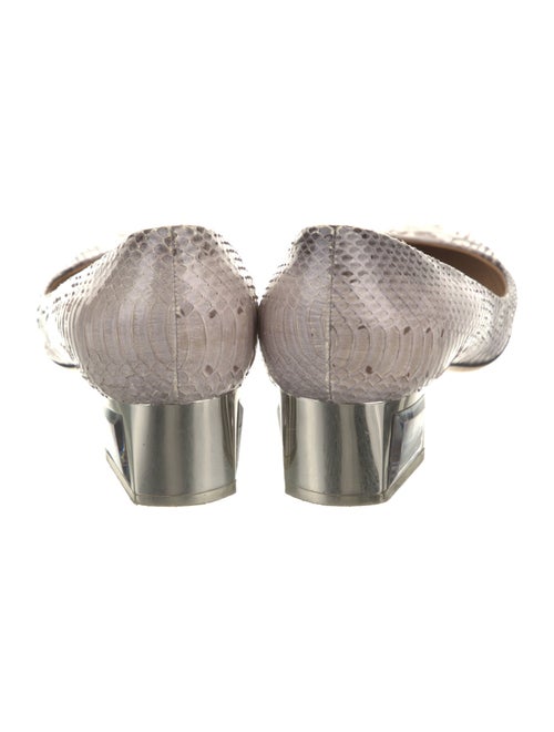 Salvatore Ferragamo Vara Bow Accent Snakeskin Pumps