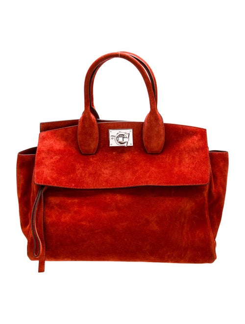 Salvatore Ferragamo Suede Top Handle Bag