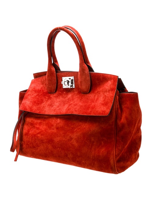 Salvatore Ferragamo Suede Top Handle Bag
