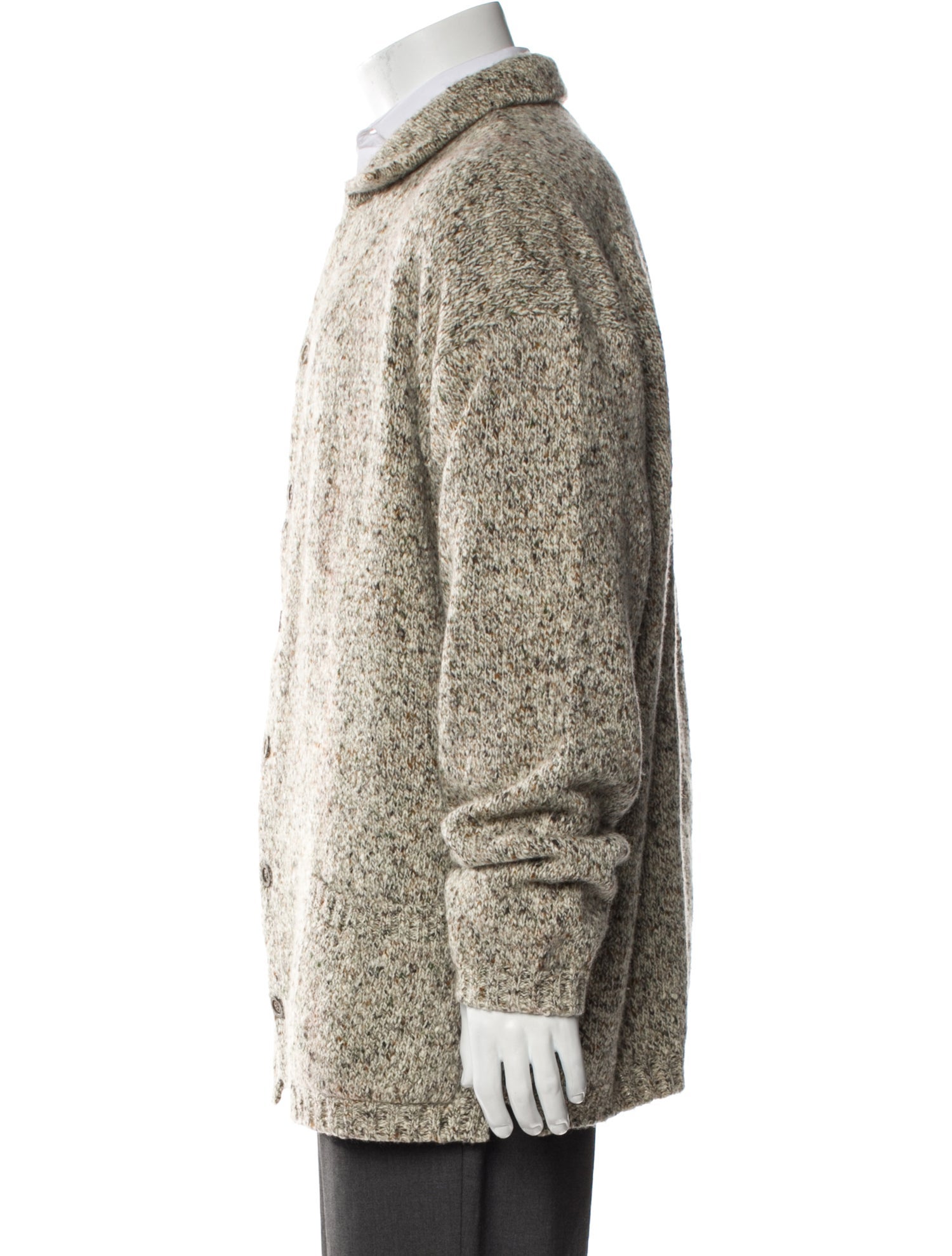 Salvatore Ferragamo Cashmere Tweed Pattern Cardigan