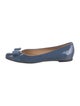 Salvatore Ferragamo Patent Leather Bow Accents Ballet Flats