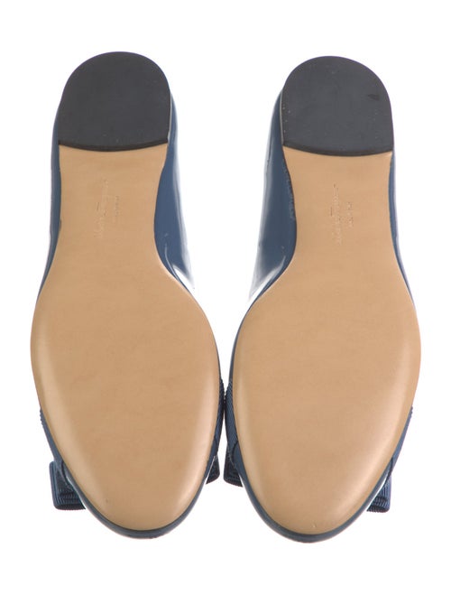Salvatore Ferragamo Patent Leather Bow Accents Ballet Flats