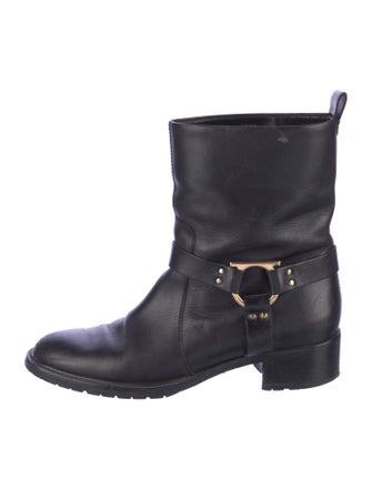 Salvatore Ferragamo Leather Moto Boots
