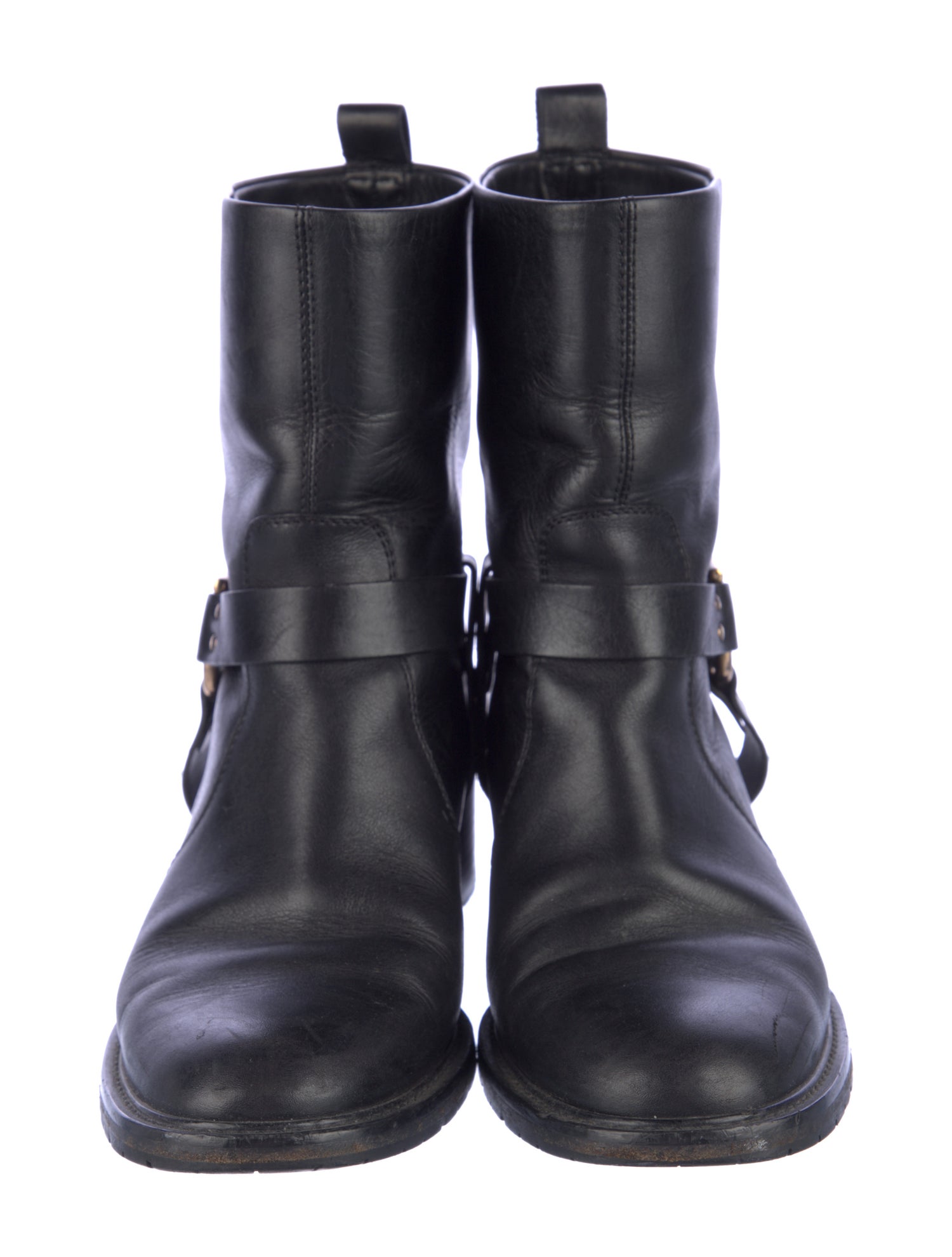Salvatore Ferragamo Leather Moto Boots